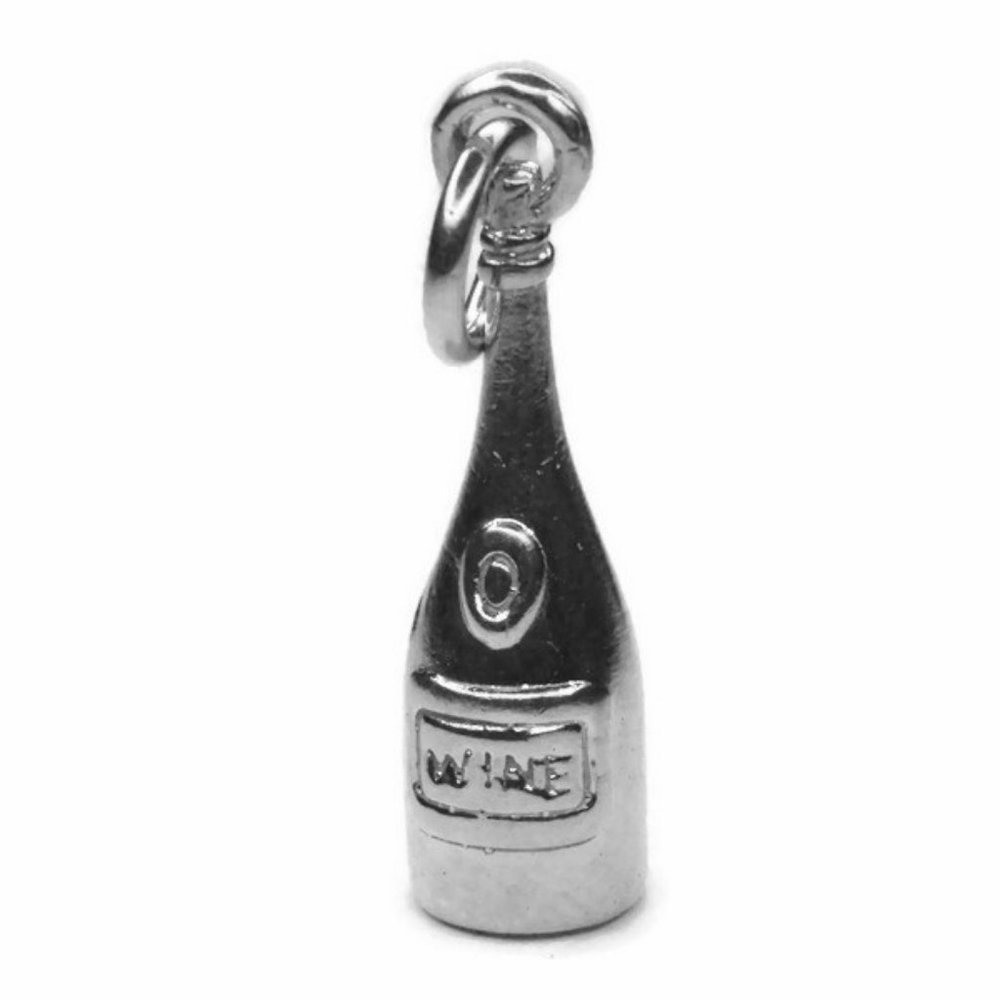 Wine Charm Pendant .925 Sterling Silver - Picture 1 of 6